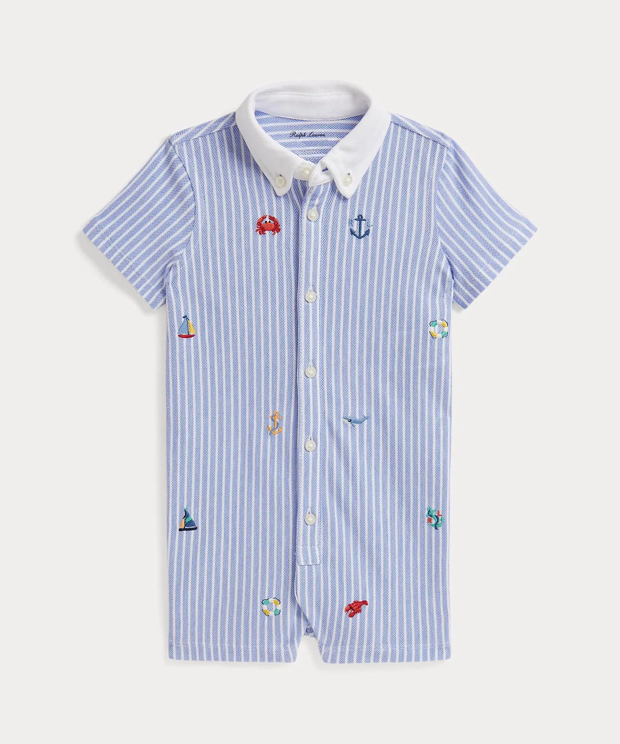 Комбинезон Ralph Lauren хлопковый оксфорд с принтом, синий