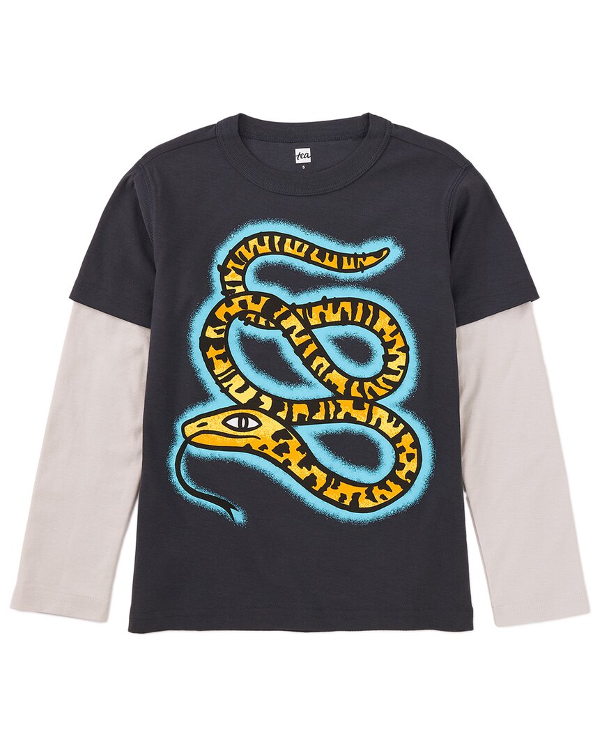 

Футболка Tea Collection Snake Layer Sleeve Graphic, синий
