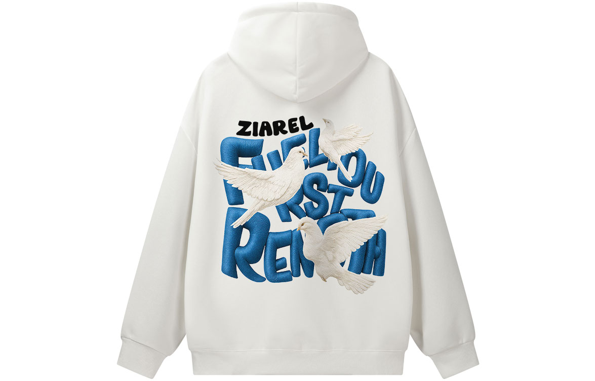 

Толстовка Unisex Hooded Moderate Heavyweight ZIAREL, белый