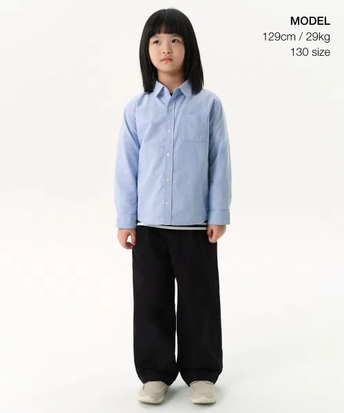Детские брюки MUSINSA STANDARD KIDS с одной складкой и широким поясом — фото 2
