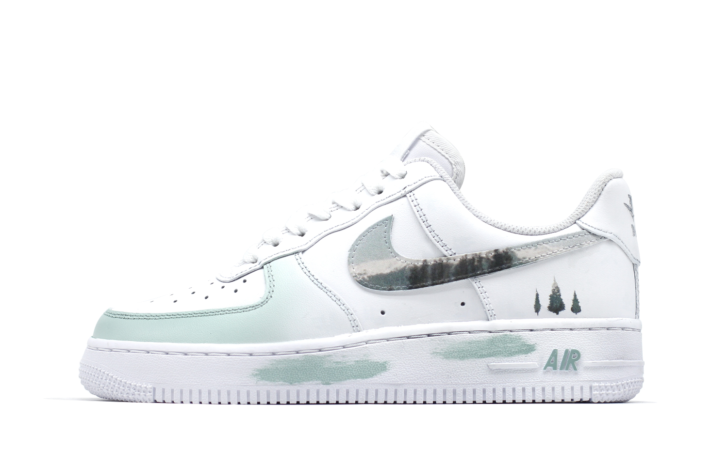 

Кроссовки Nike Air Force 1 Skateboard Shoes Men Low-Top White/Green, Зеленый, Кроссовки Nike Air Force 1 Skateboard Shoes Men Low-Top White/Green