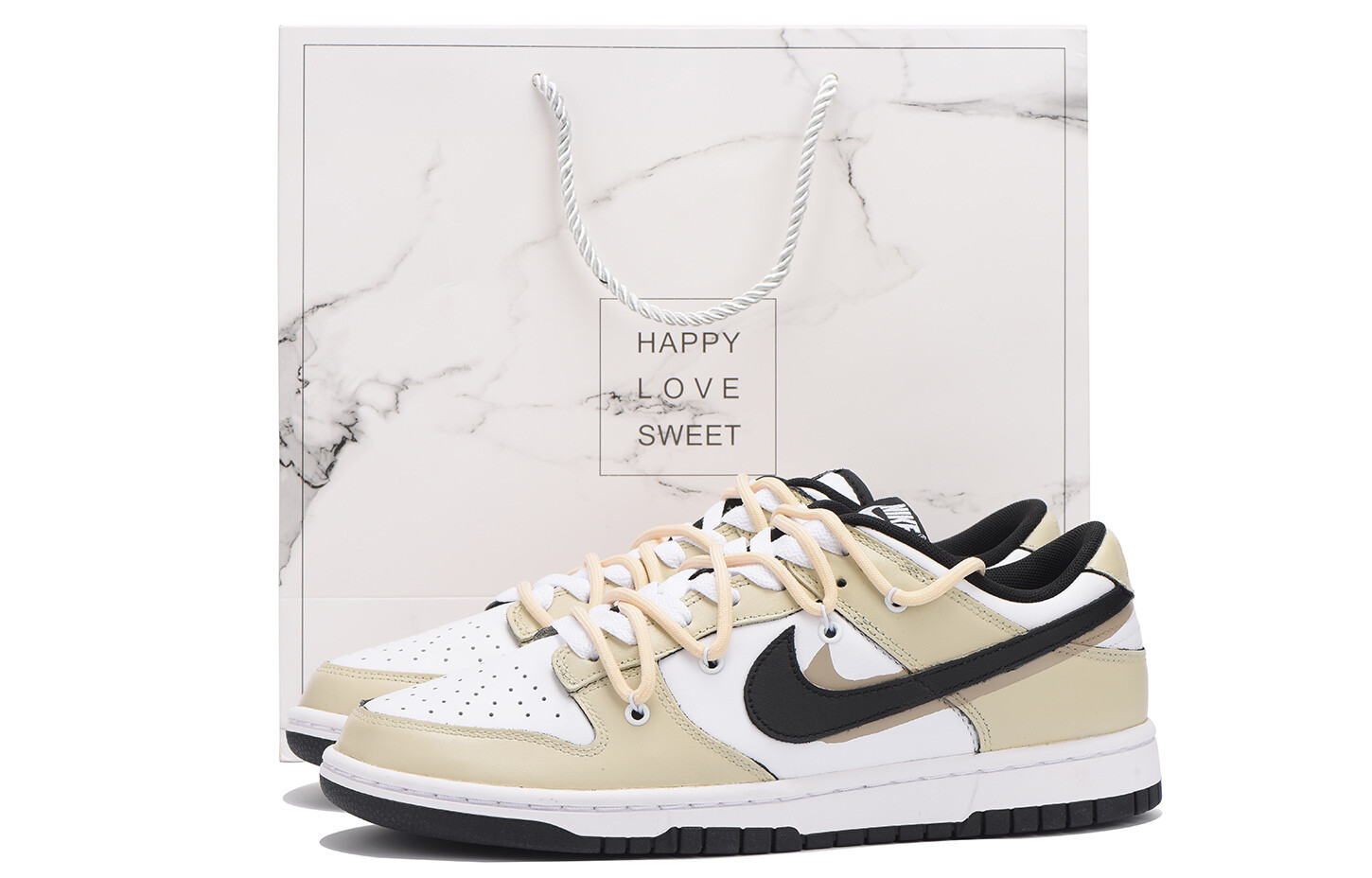 

Кроссовки Nike Dunk Skateboarding Shoes Men Low-top White, цвет Tan