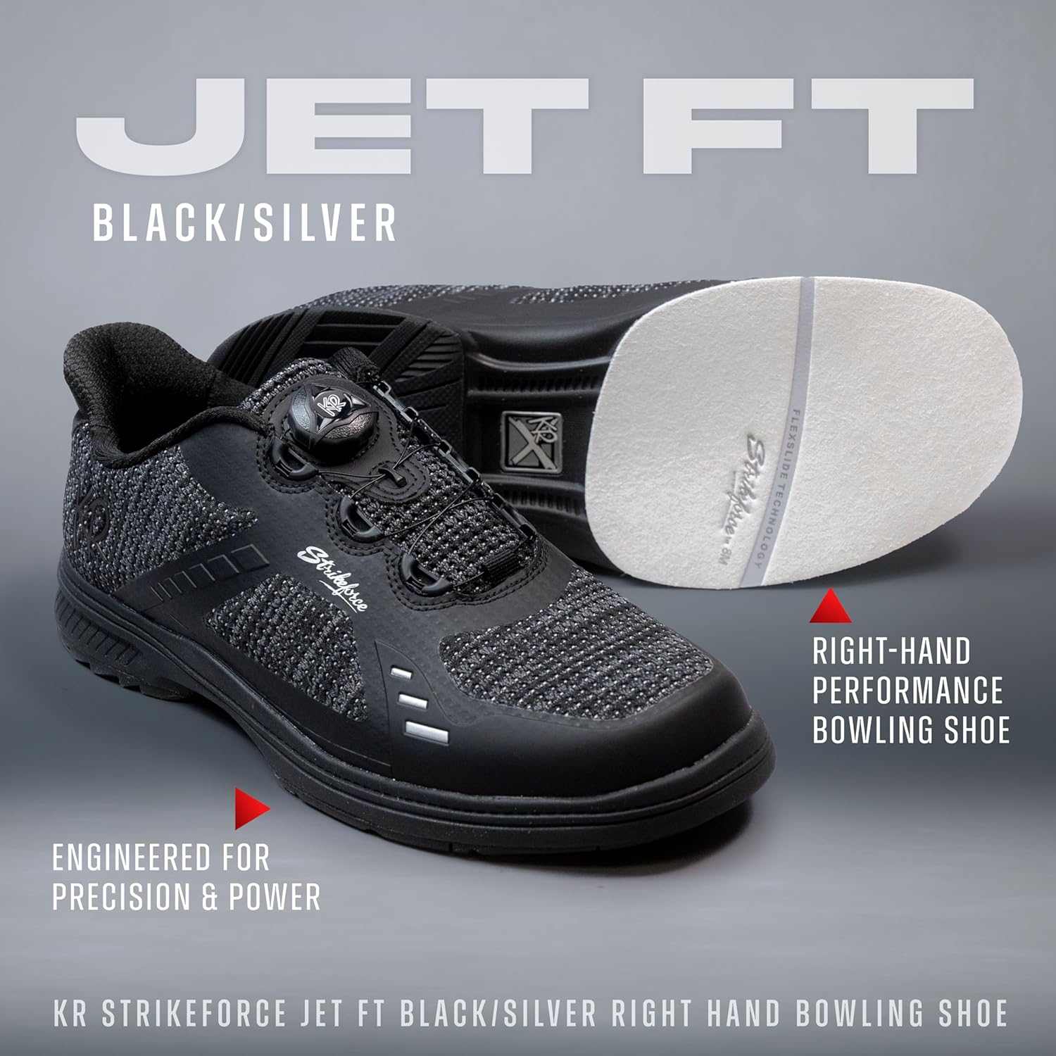 Мужские спортивные боулинговые кроссовки KR Strikeforce Aviator для правшей и левшей, черный — фото 2