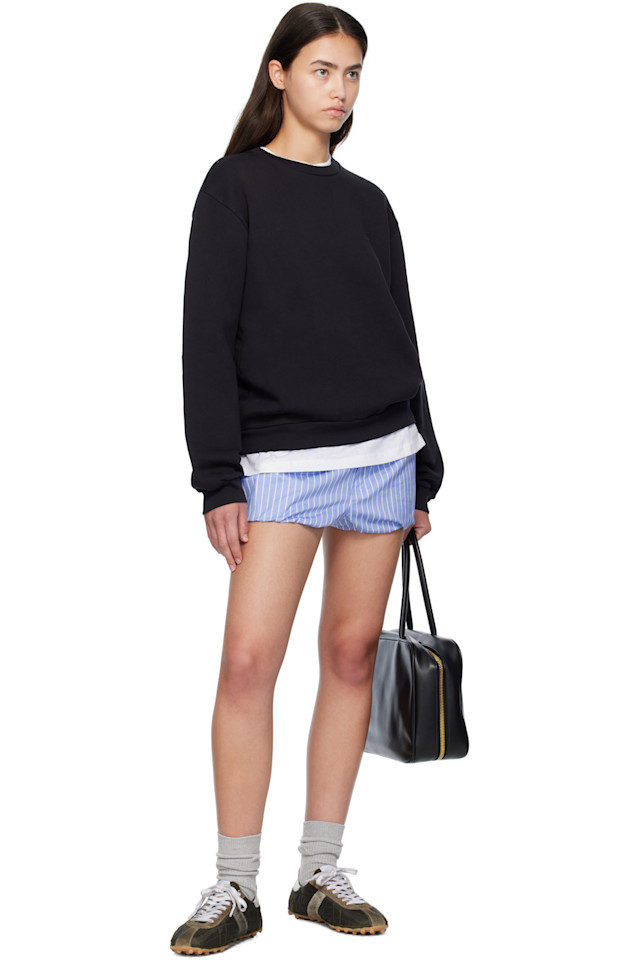 Флисовая толстовка с круглым вырезом Acne Studios, черный — фото 4