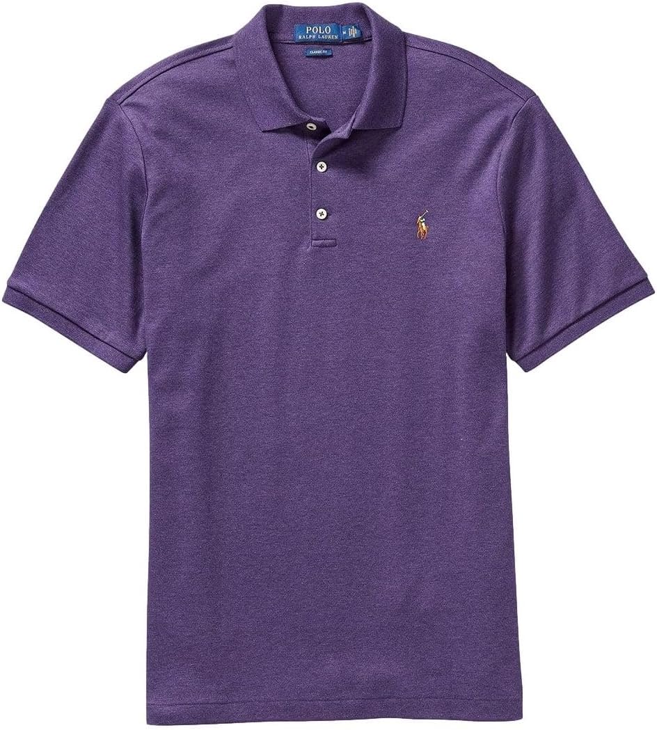 

POLO RALPH LAUREN Мужская классическая футболка-поло из мягкого хлопка, Dark Purple With The Signature Multi-Colored Pony, Красный, POLO RALPH LAUREN Мужская классическая футболка-поло из мягкого хлопка, Dark Purple With The Signature Multi-Colored Pony