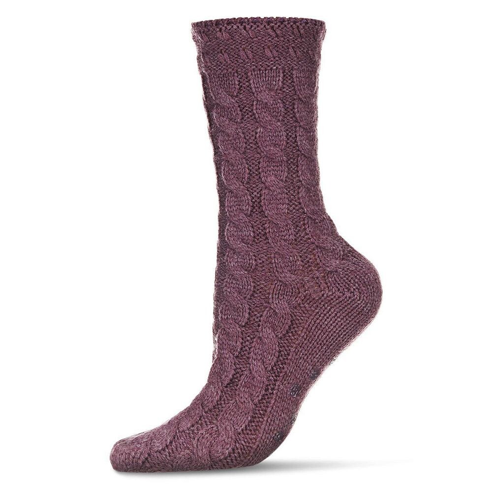 

Классические нескользящие носки массивной вязки с поворотом MeMoi, цвет Eggplant Heather