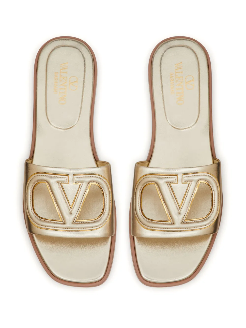 Шлепанцы с логотипом VLogo Signature VALENTINO GARAVANI, золотой — фото 4