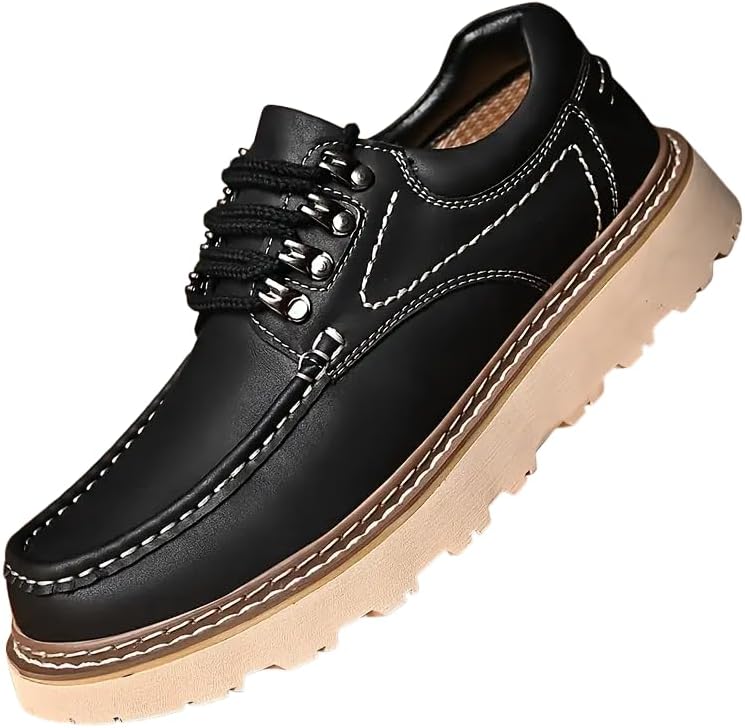 

Прочные мужские повседневные кроссовки однотонного цвета - дышащие и износостойкие, с нескользящей подошвой, шнуровкой, универсальная обувь для повседневного стиля Clolinde, черный