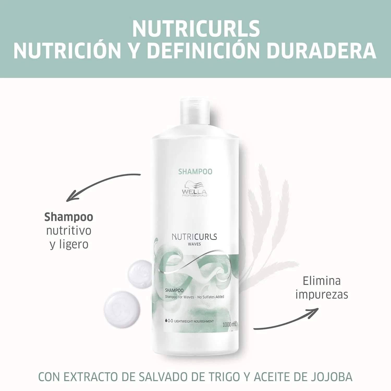 Шампунь для волнистых волос «Nutricurls Waves» от Wella Professionals, 1000 мл Wella Professionals — фото 2