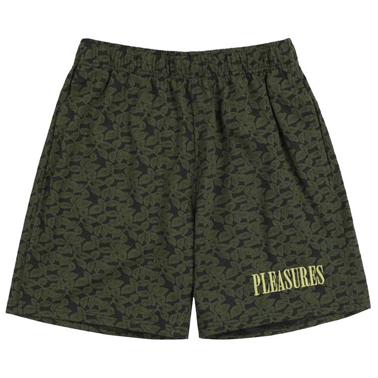 

Шорты Pleasures Leaf Jacquard Shorts, Dark Olive
