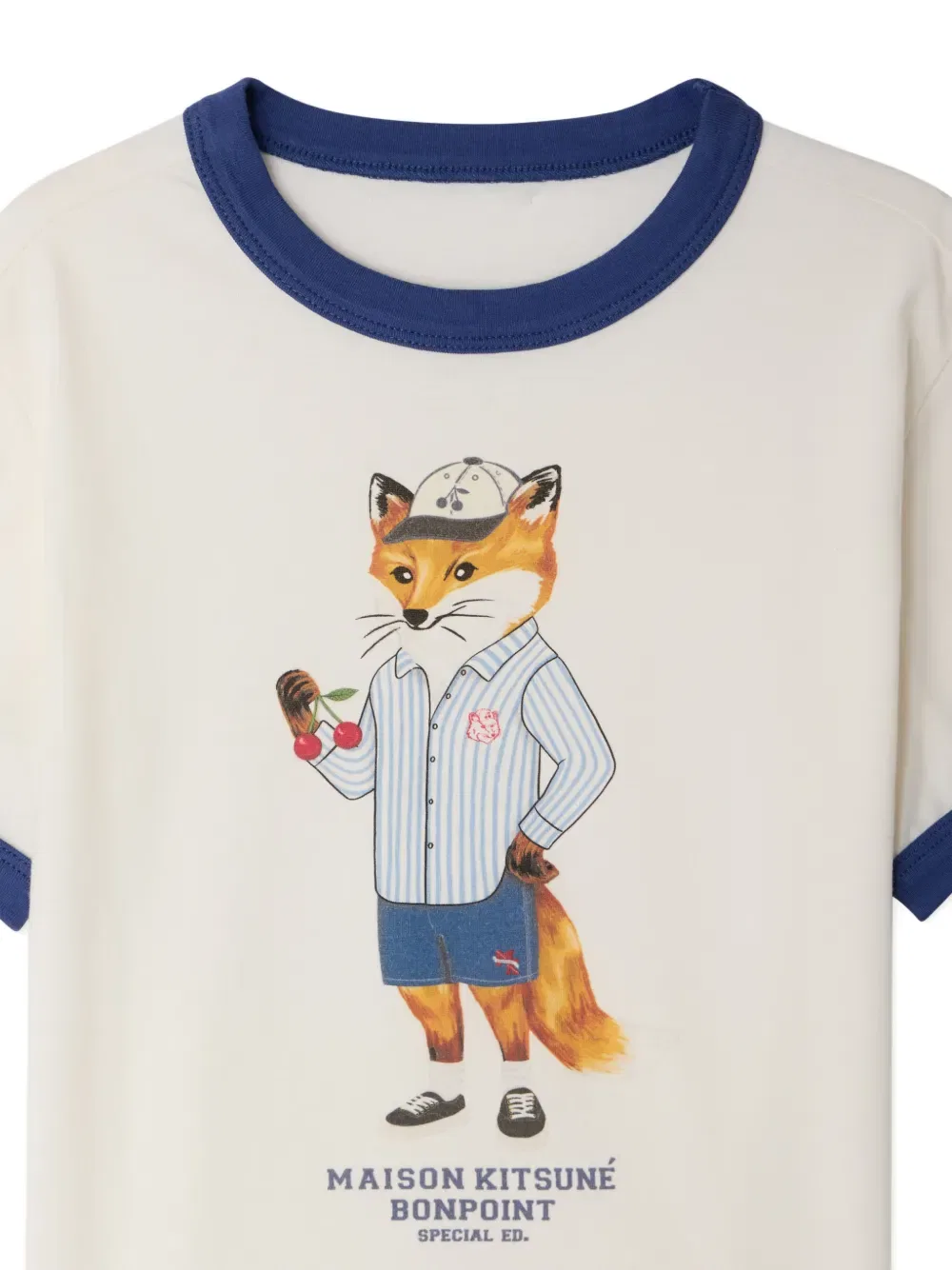 Футболка Akiva из коллаборации с Maison Kitsune Bonpoint, нейтральный — фото 3