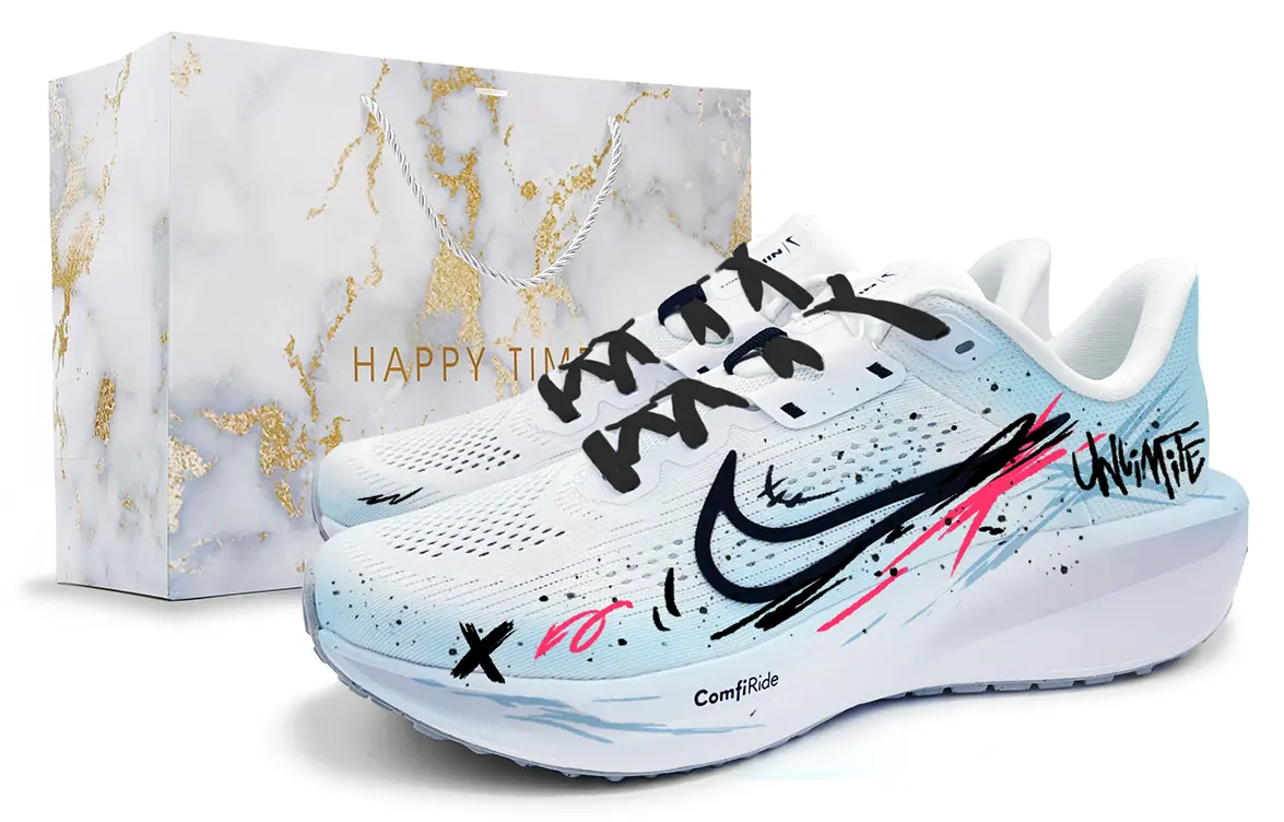 Nike Кроссовки Quest 6 с амортизацией и воздухопроницаемостью, низкие, унисекс, светло-голубые