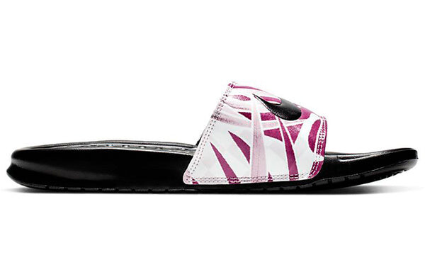 Тапочки benassi jdi print 'black active fuchsia' Nike, черный — фото 2