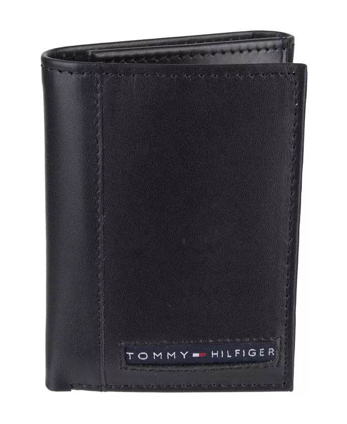 

Мужской кожаный трехстворчатый кошелек Tommy Hilfiger, черный