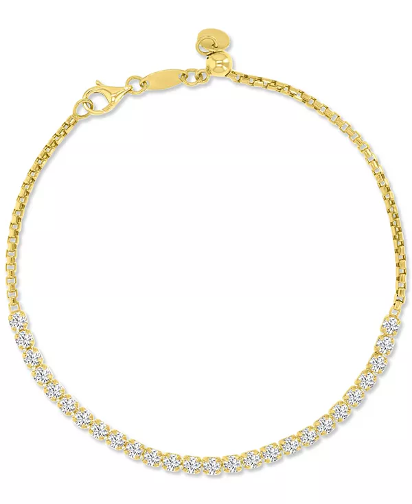 

Браслет-Полутеннис с кубическим цирконием и звеньями из 10-каратного золота Macy'S, gold