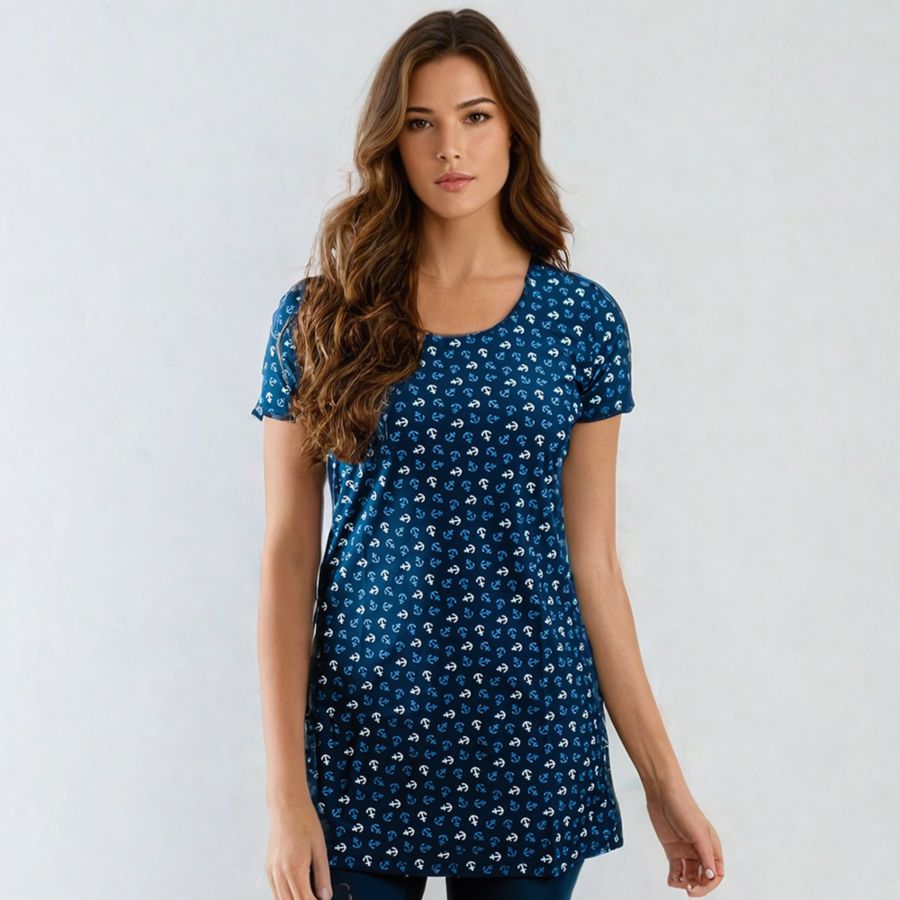 

Купальный костюм Anna, туника и плавки/бюстгальтер Calypsa, Navy anchors