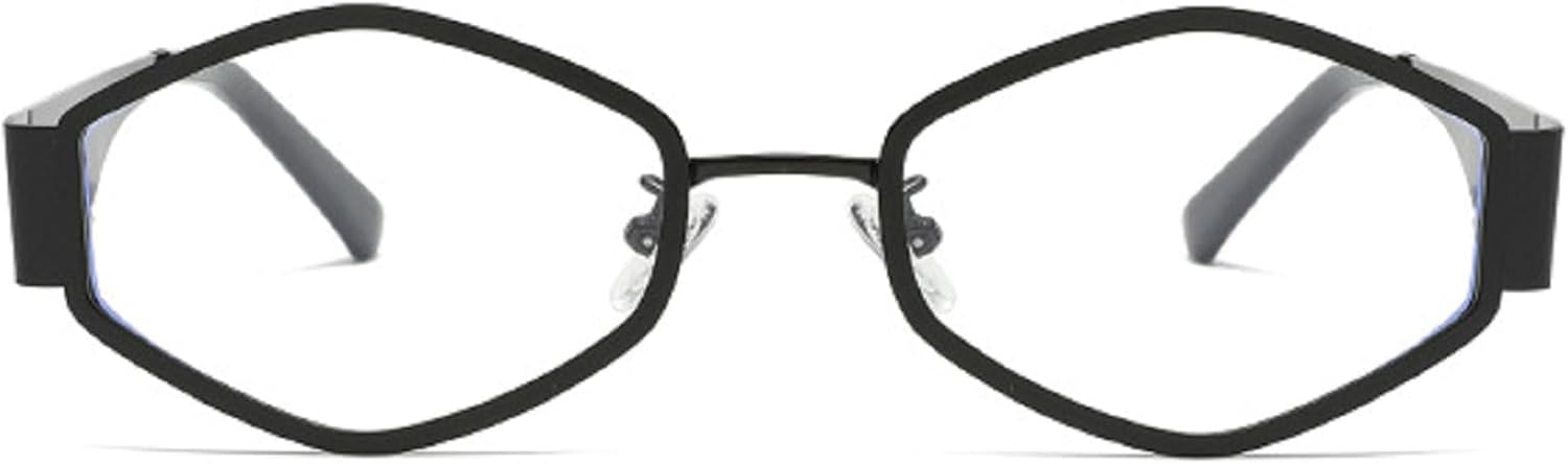 

Многоугольные солнцезащитные очки для женщин, модные ромбовидные солнцезащитные очки для женщин, ретро-винтажные металлические очки неправильной формы 2025 mincl, Black Clear