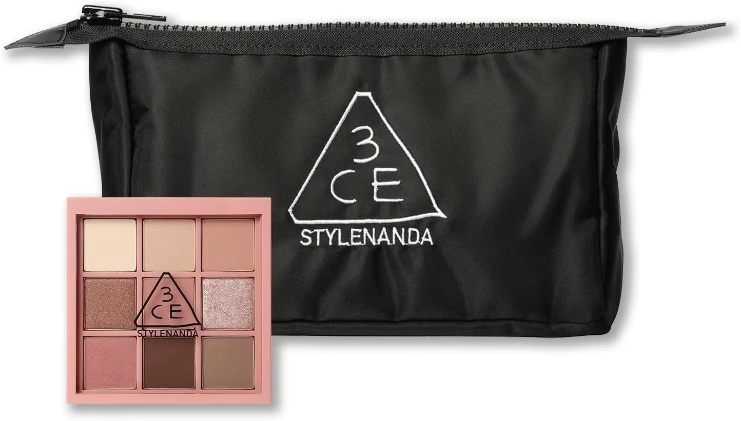 Палетка теней 3CE Multi Eye Color Palette K Rosy Muley + косметичка