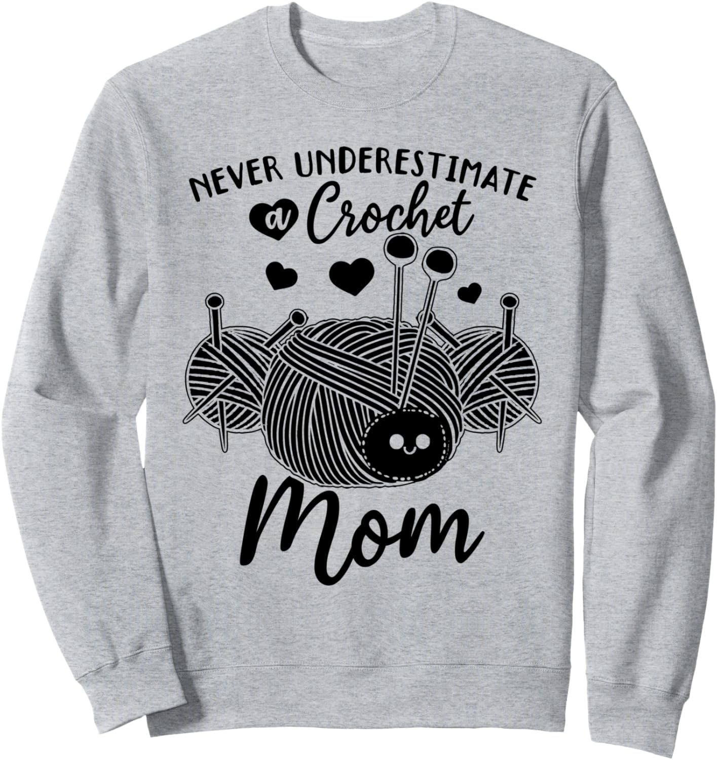 

Толстовка, Вязаная мама - не стоит недооценивать толстовку «Вязаная мама» Crochet Mama Crocheting Mama, серый