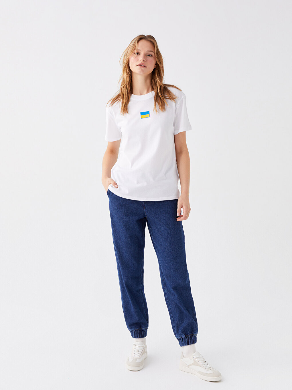 

Женские джинсовые брюки Jogger с эластичной талией LCW Jeans, темное родео