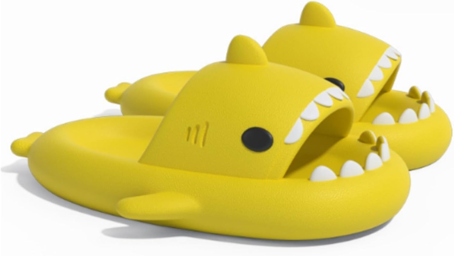

Женские и мужские шлепанцы ZXCDINO в виде акулы, мягкие тапочки с открытым носком, сандалии с изображением акулы, с амортизирующей подошвой, для пляжа, бассейна и душа, желтый