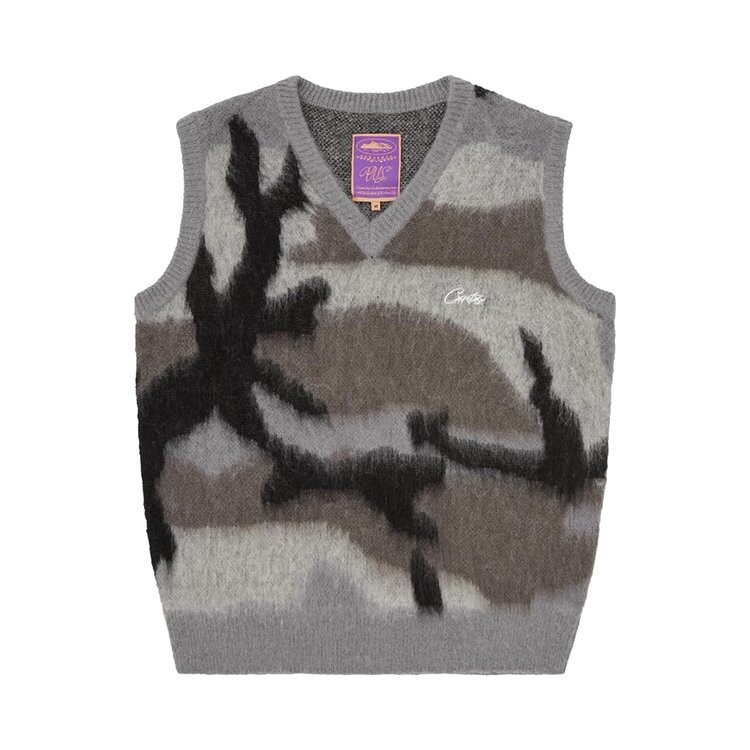 

Жилет Corteiz Mohair Knit Vest, цвет Grey Camo