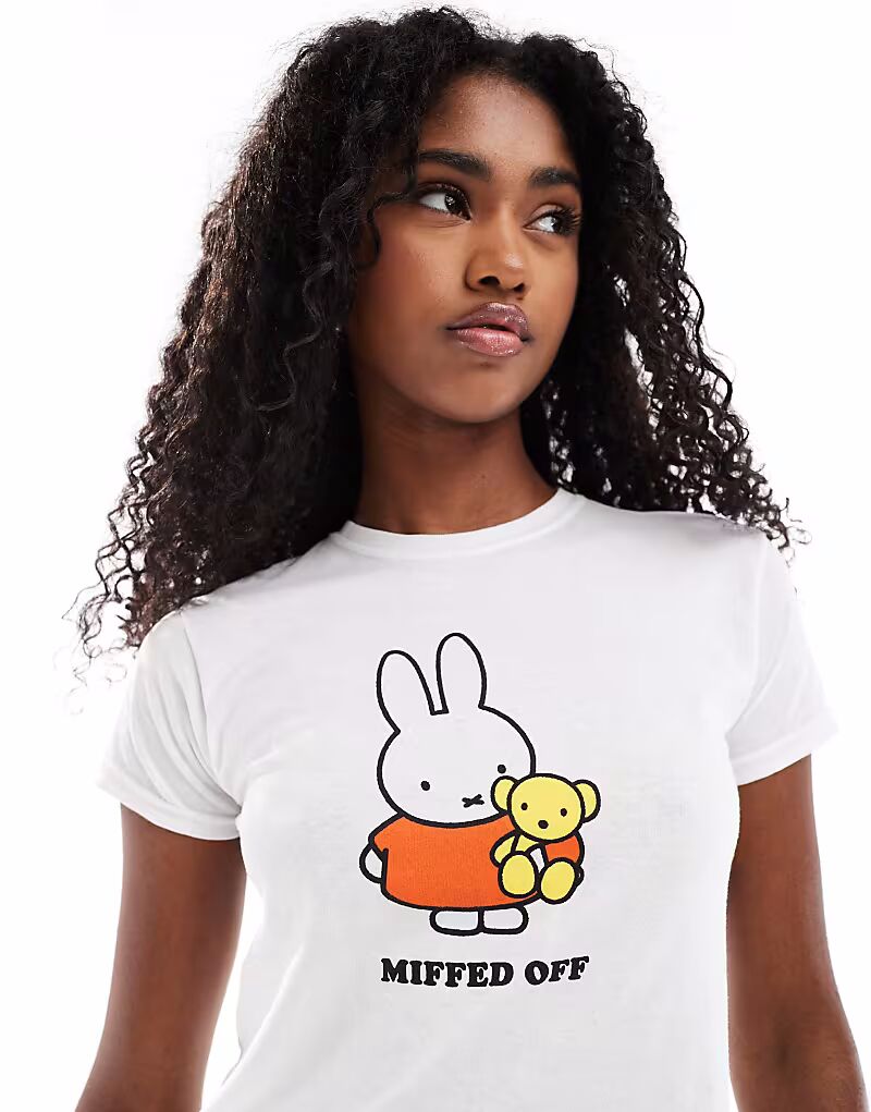 

Детская футболка Daisy Street x Miffy с принтом Miff off белого цвета