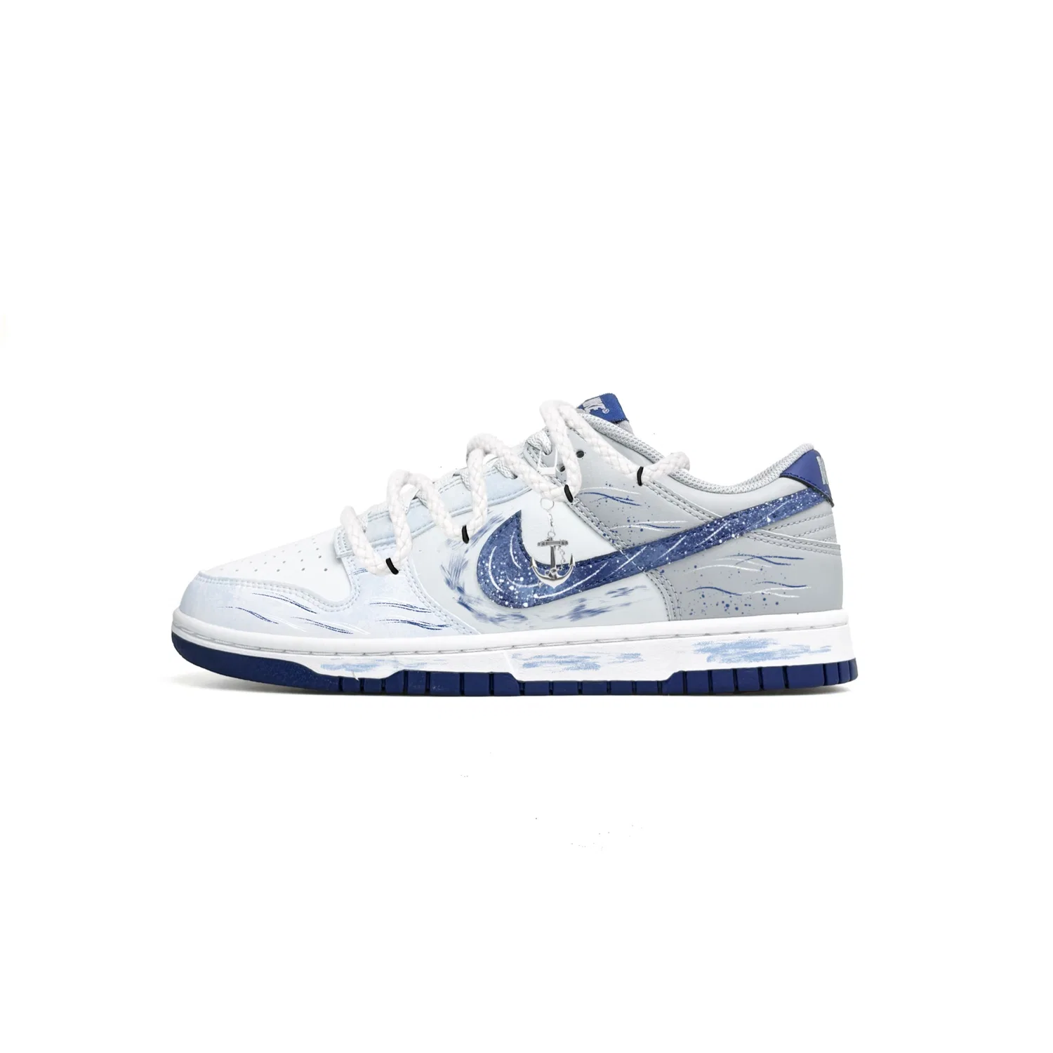 Кроссовки скейтбординговые Nike Dunk Low White Blue — фото 3