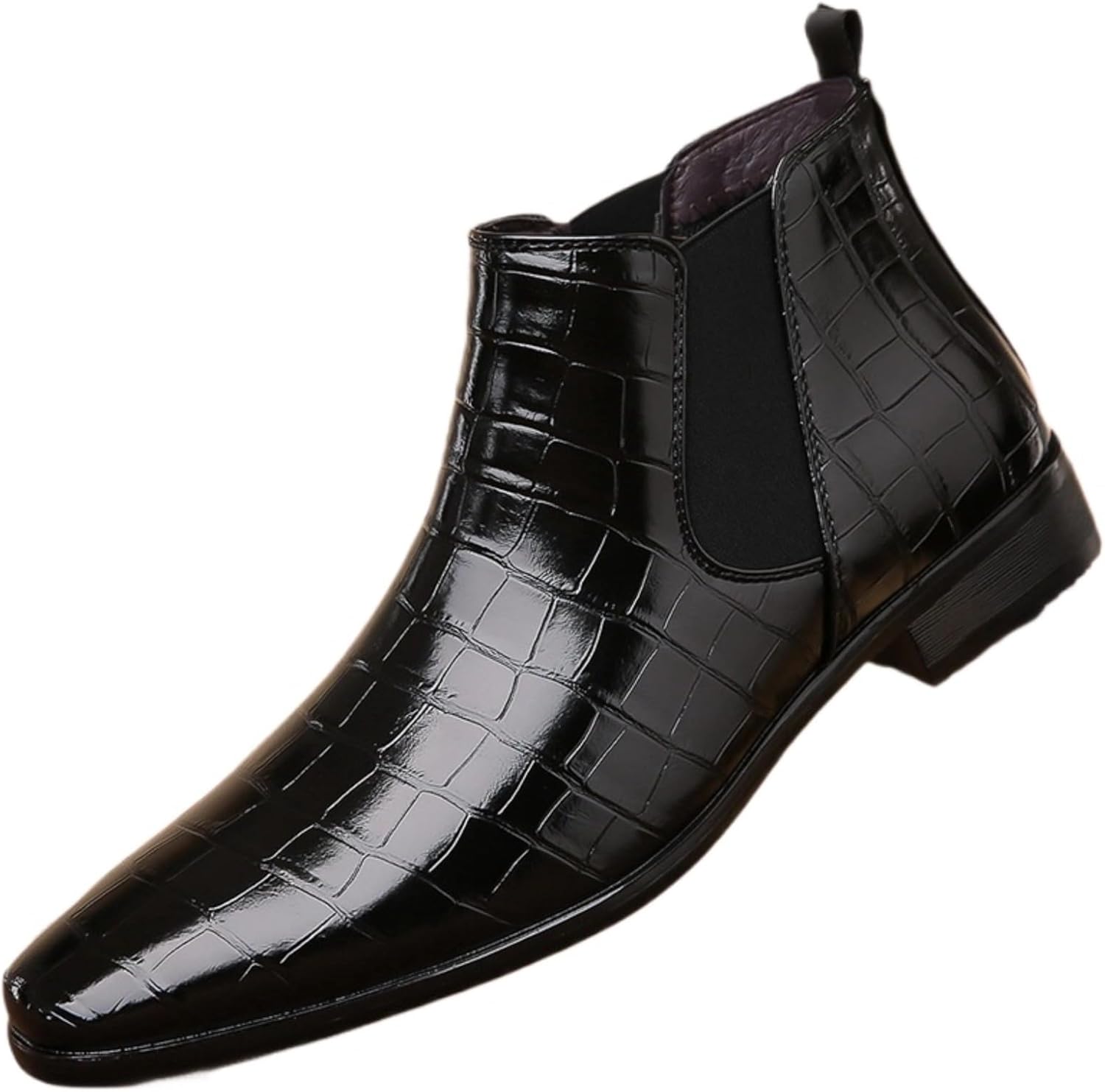 

Мужские кожаные оксфорды с высоким голенищем, с толстой подошвой и квадратным носком, ретро-модные ботинки премиум-класса Azttoztto, черный