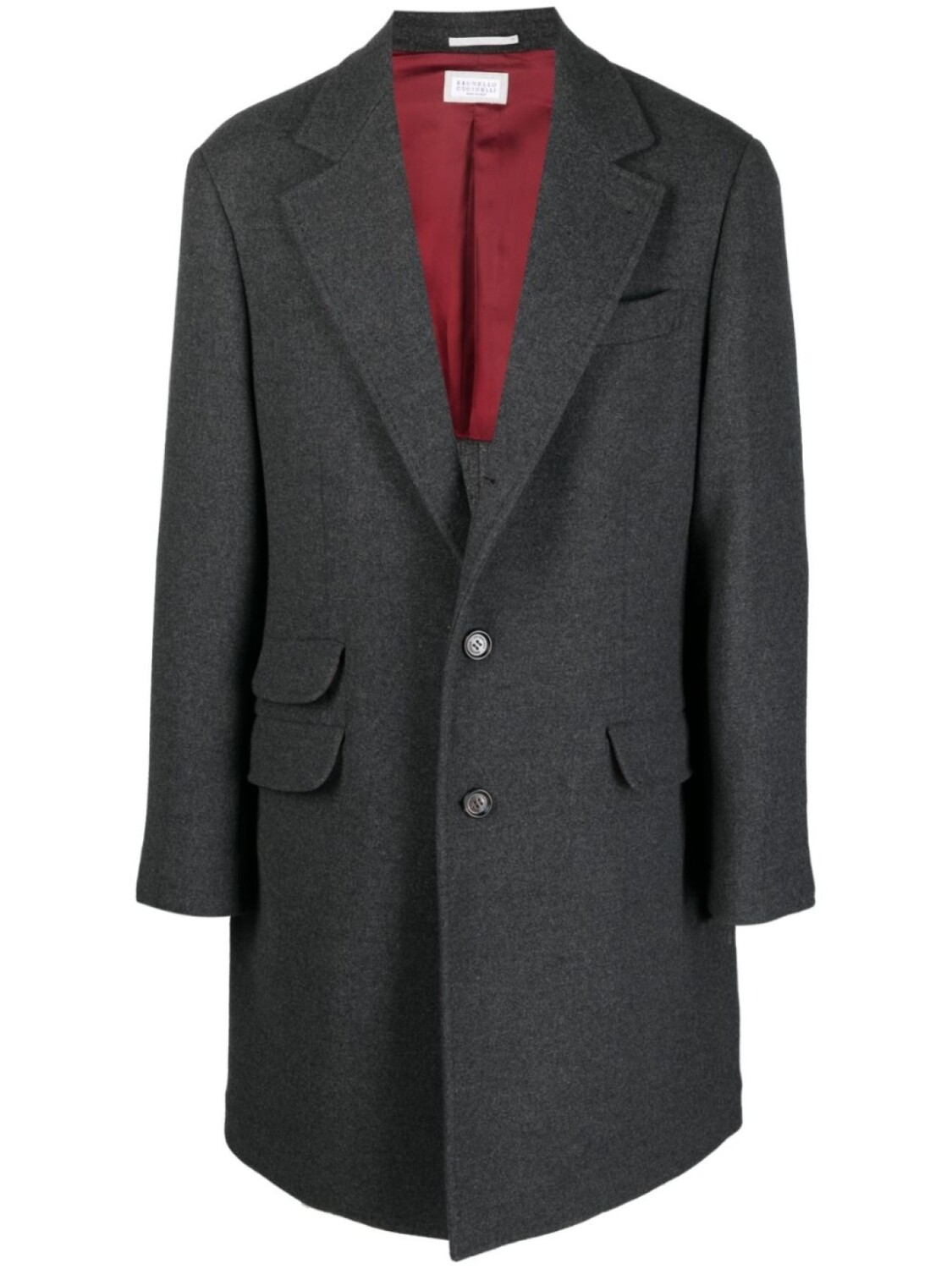 

Brunello Cucinelli пальто из смесовой шерсти с карманами, серый