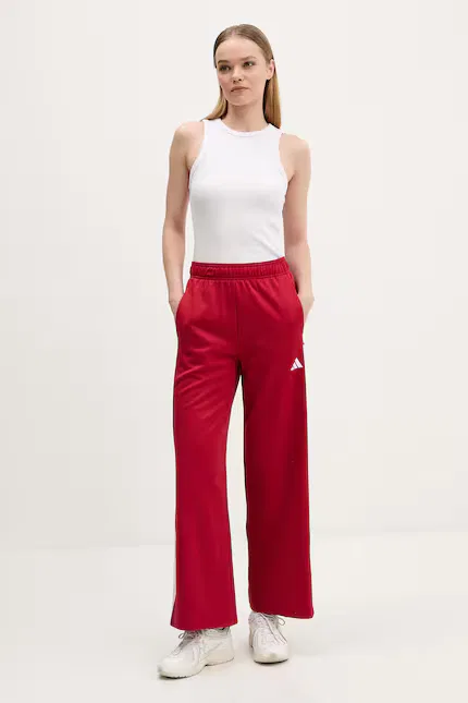 Спортивные штаны из футера Adidas, красный — фото 2