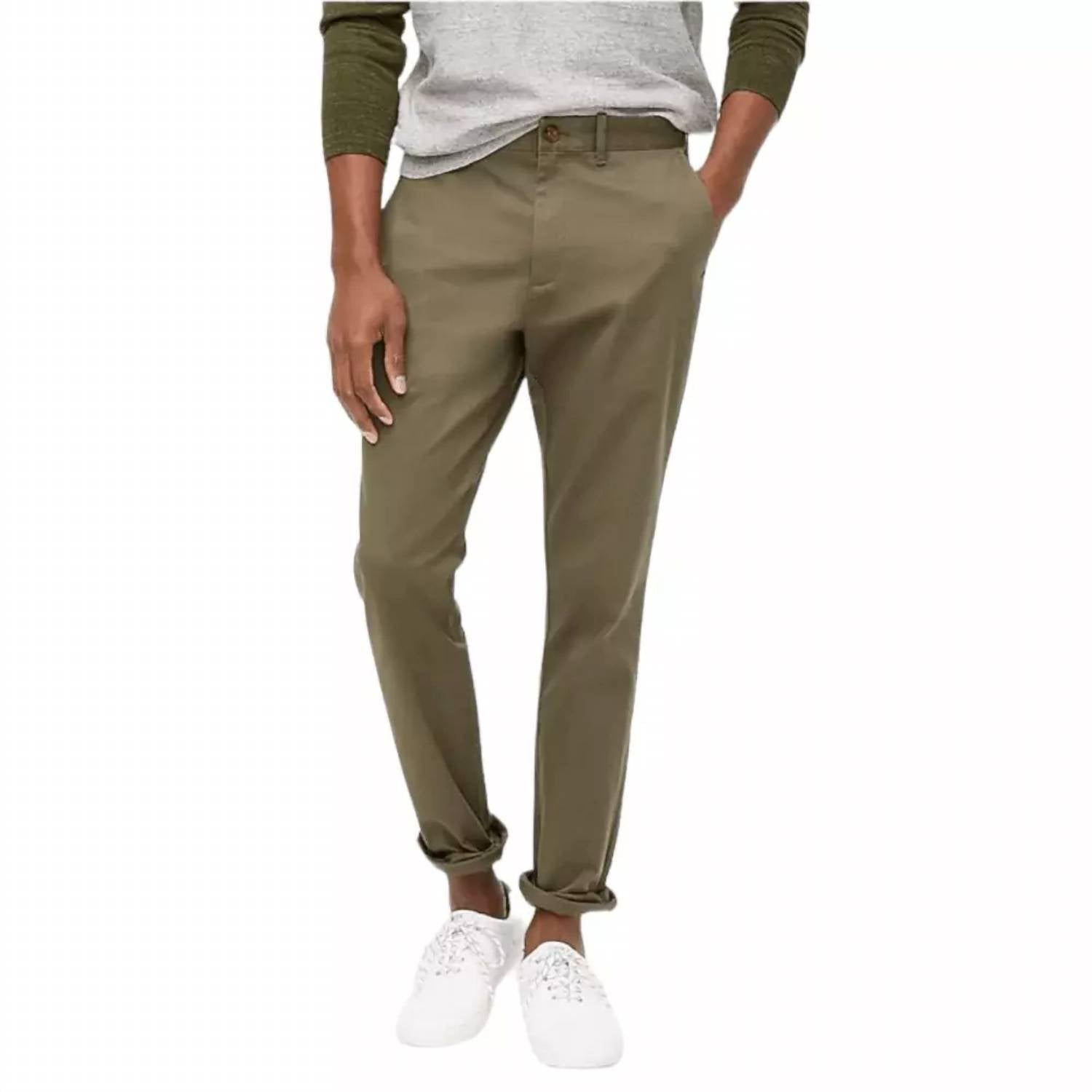 

Спортивные облегающие брюки-чинос зеленого цвета J.Crew