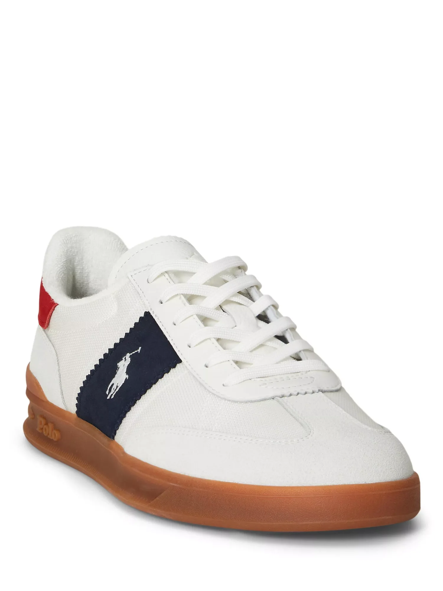 Кожаные кроссовки Polo Heritage Aera, цвет: белый/темно-синий/белый Ralph Lauren — фото 2