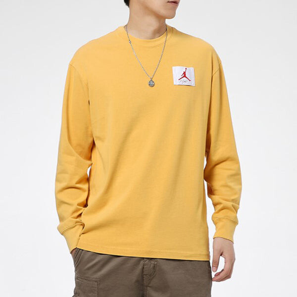 Толстовка Air Jordan Logo Print Crew-neck Sports 'Flight Yellow', желтый — фото 4