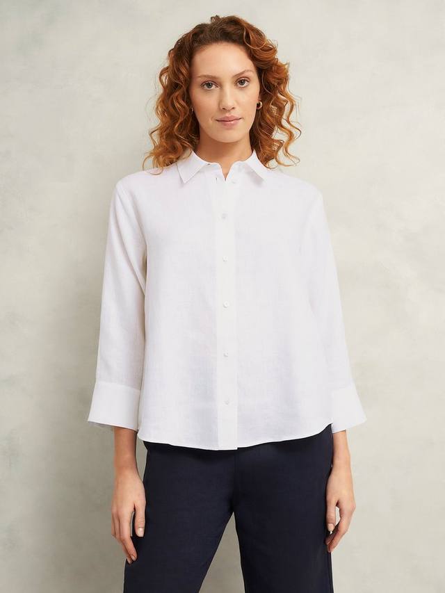 

Рубашка Vita Linen с рукавом три четверти Hobbs, White