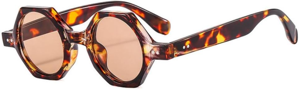 

Солнцезащитные очки Polygon Punk для женщин, в стиле стимпанк, круглые солнцезащитные очки для мужчин, защита от УФ-излучения UV400, уникальные очки для активного отдыха, унисекс WNCKSQ, C5leopard-lightbrown