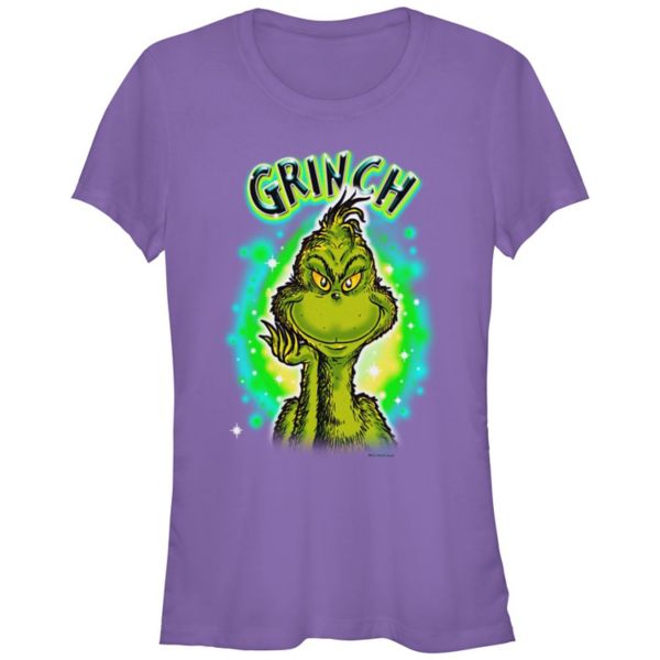 

Футболка для юниоров с графическим фоном и аэрографией Dr. Seuss Grinch, фиолетовый