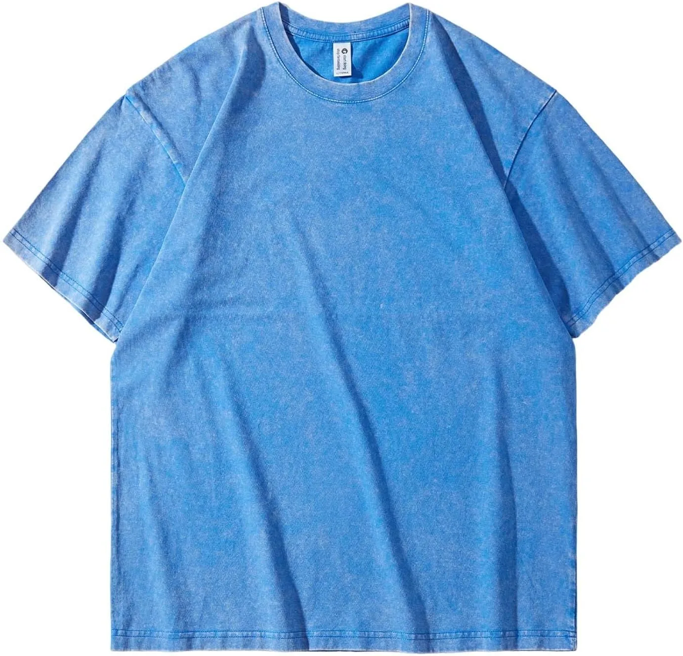 Мужская футболка Baggy с коротким рукавом, Casual, Loose Fit, Solid Color, Crew Neck, Lightweight