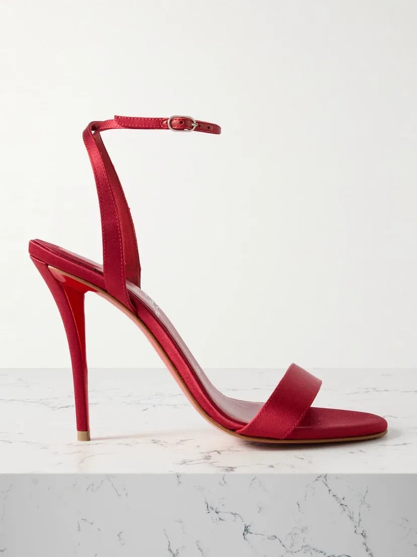 Атласные босоножки Miss Z 100 Christian Louboutin, красный