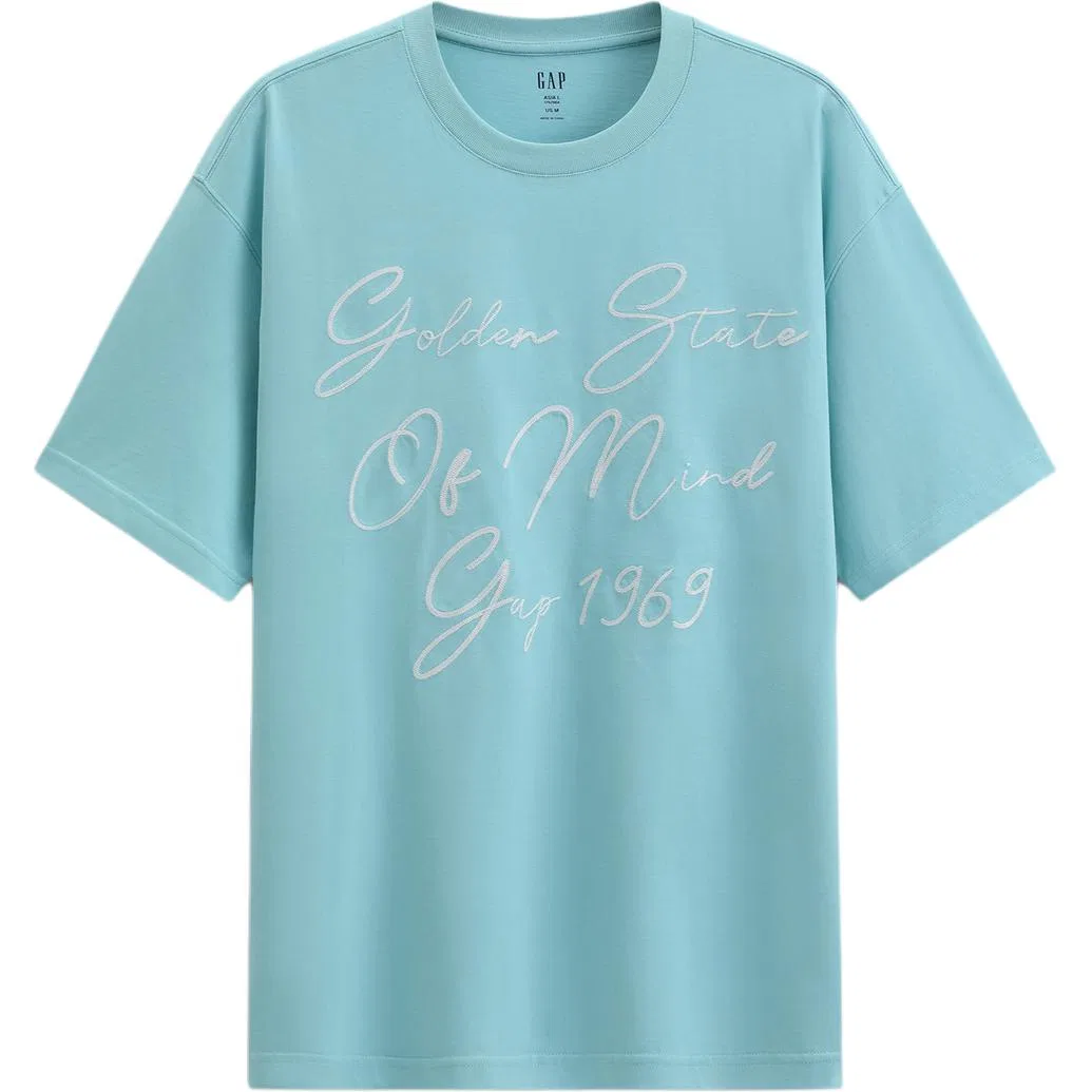 Футболка с круглым вырезом GAP Aqua Blue
