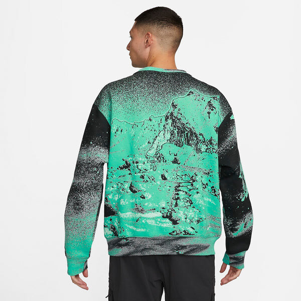 Свитер acg therma-fit all-over print fleece crew 'light menta' Nike, мультиколор — фото 3