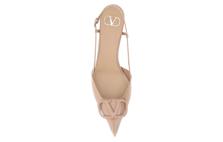 Valentino Туфли на конусном каблуке 5,5 см телесного цвета — фото 4