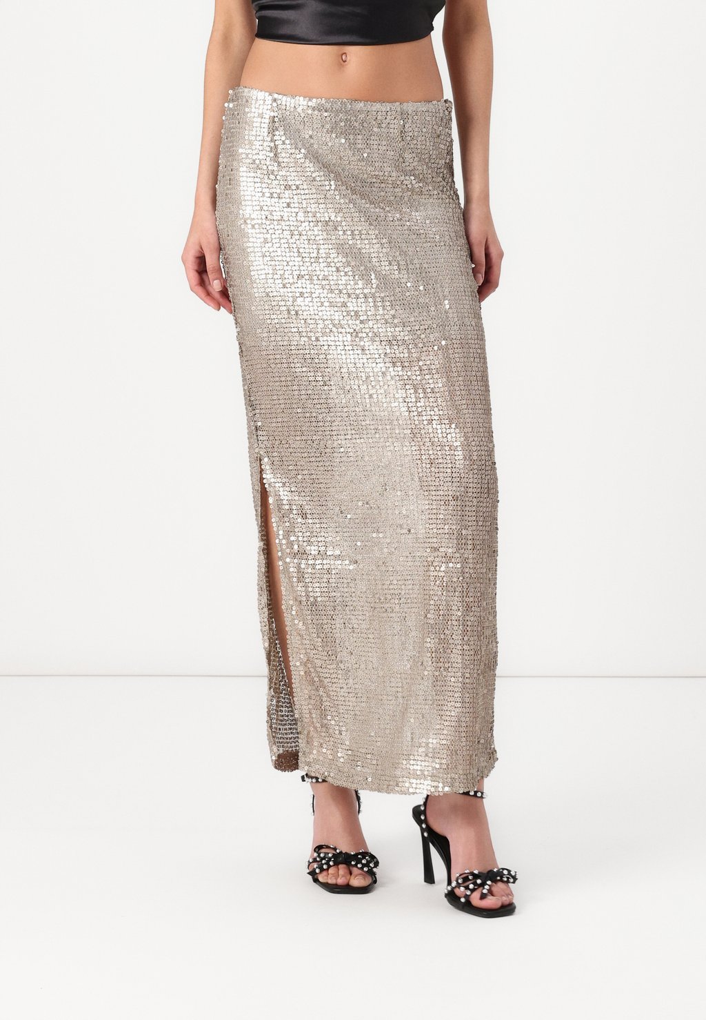 

Юбка макси NMSHAKIRA LONG SIDE SLIT SKIRT Noisy May, бежевый