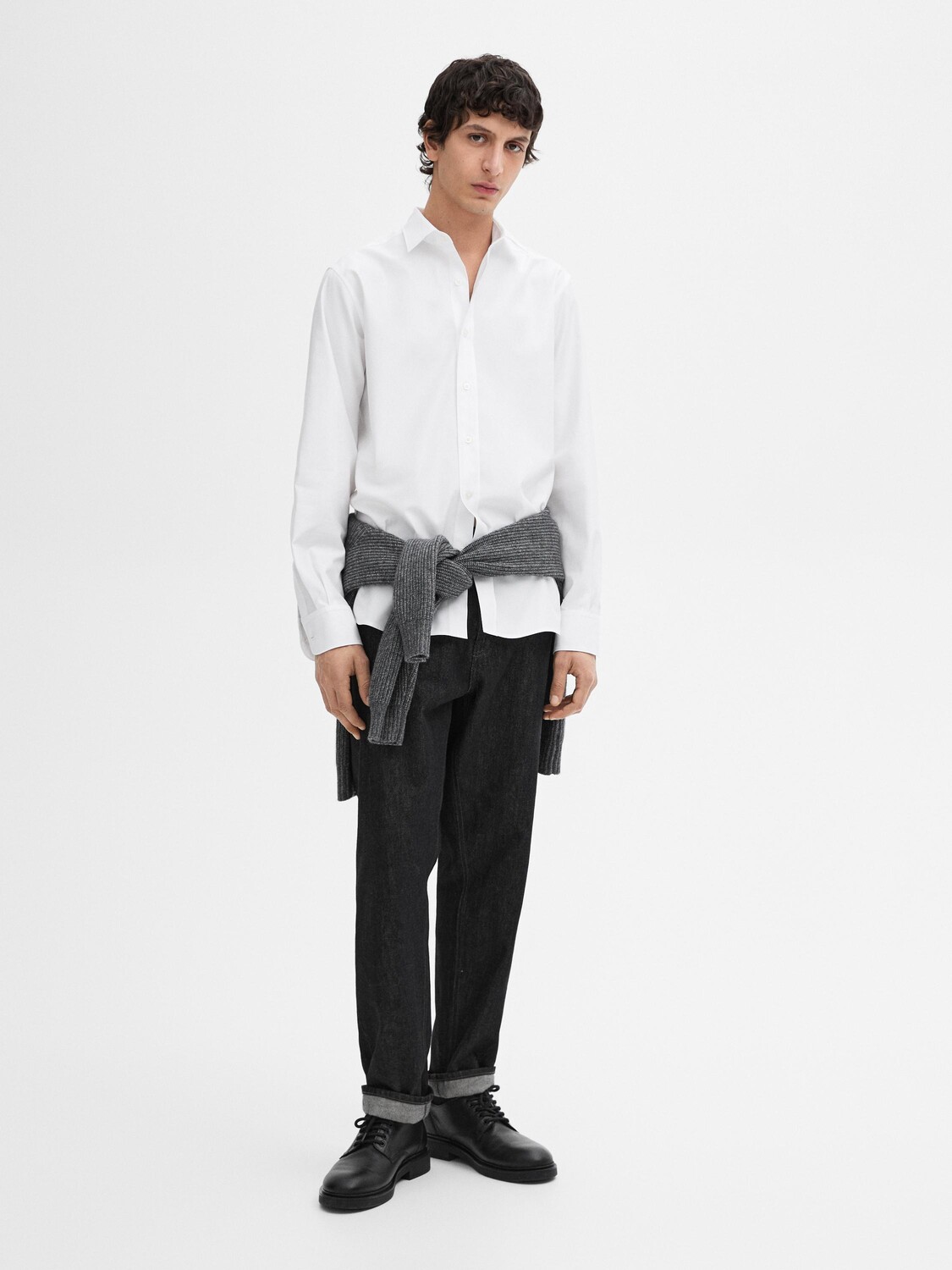 

Рубашка Regular-Fit из 100% хлопка Massimo Dutti, белый