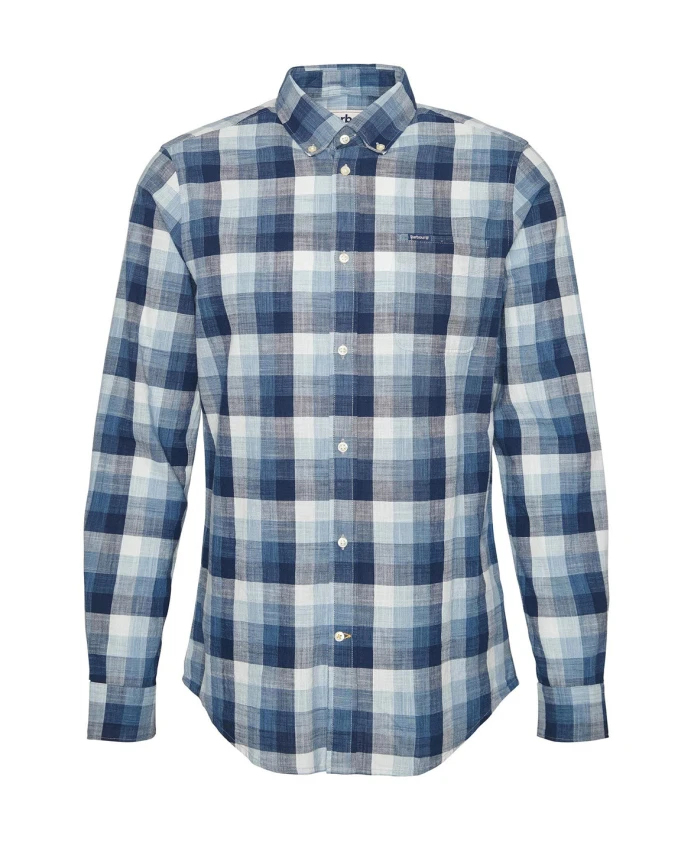 

Повседневная хлопковая рубашка Barbour, синий