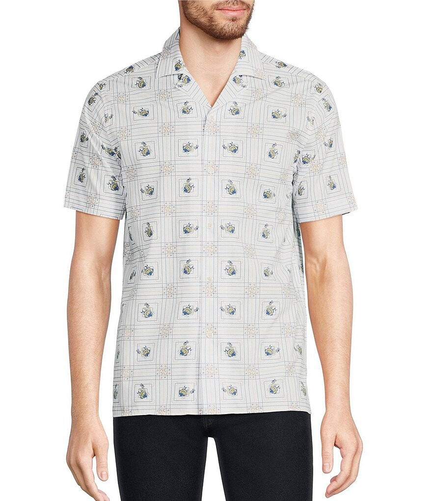 

Murano Corsa Di Cavalli Derby Collection с короткими рукавами из тканого материала приталенного кроя в клетку с рубашкой в ​​клетку, белый
