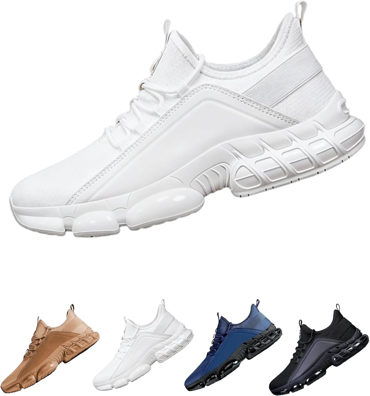 

Мужские легкие дышащие низкие беговые кроссовки, ортопедические кроссовки с противоскользящей сеткой Generic, белый