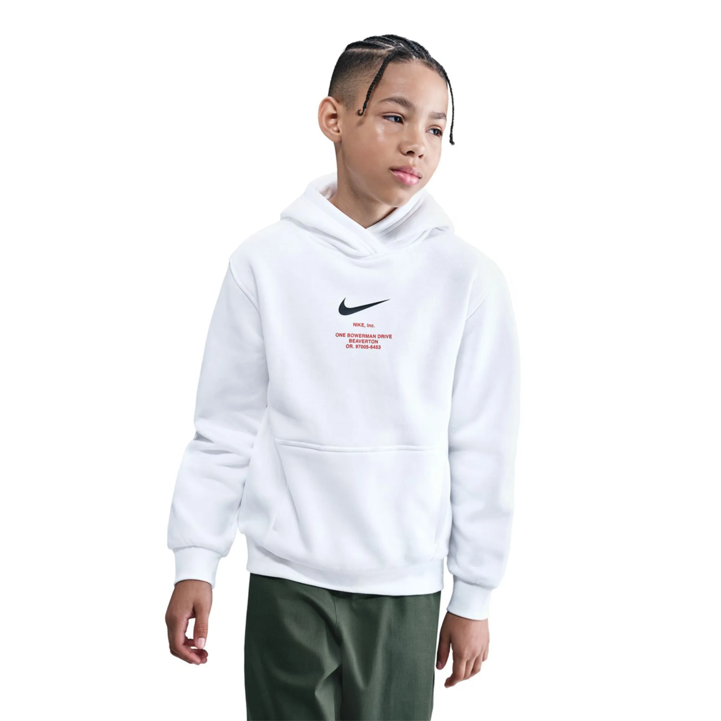 Детская толстовка Sportswear Athl Po Hoodie Bb Nike, белый — фото 3