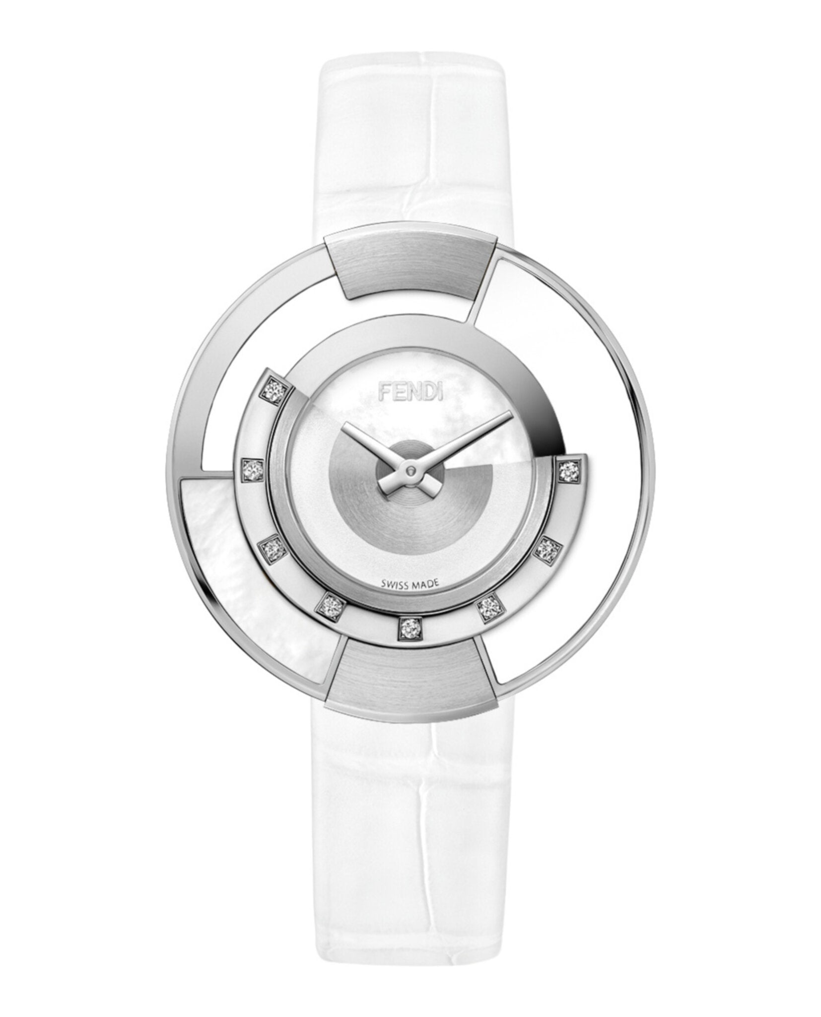 

Часы с бриллиантами Поликромия Fendi, цвет two tone/stainless steel/silver