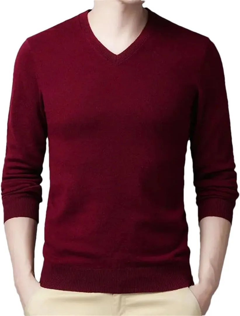 

Vogrtcc мужской свитер с V-образным вырезом, теплый, вязаный